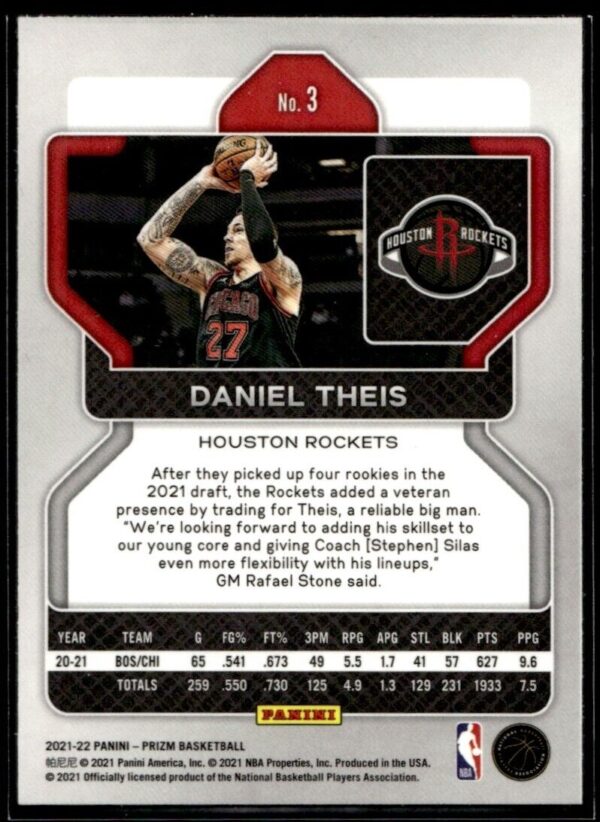 2021-22 Panini Prizm Daniel Theis Houston Rockets #3
