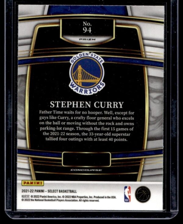 2021 Panini Select Golden State Warriors #94 Stephen Curry Refractor