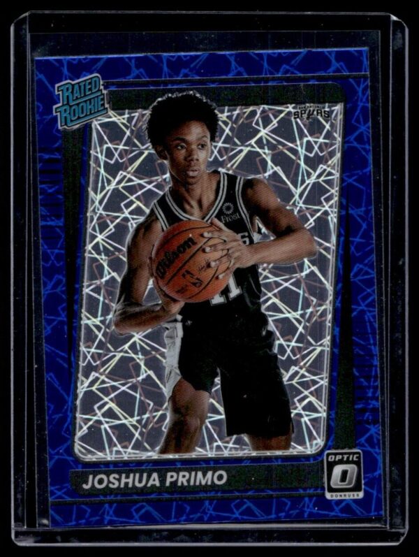 _10 2021 Donruss San Antonio Spurs #212 Joshua Primo RC Rookie Blue Velocity