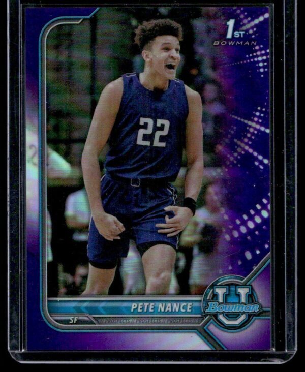 2021 Bowman University  #34 Pete Nance 81/299 Purple Refactor