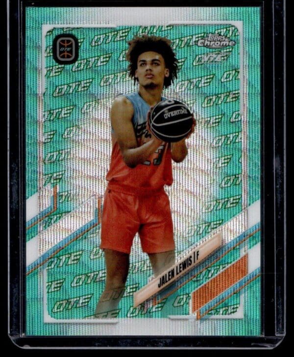 2021 Topps Now Overtime Elite  #61 Jalen Lewis RC Rookie OTE Aqua Wave Refractor