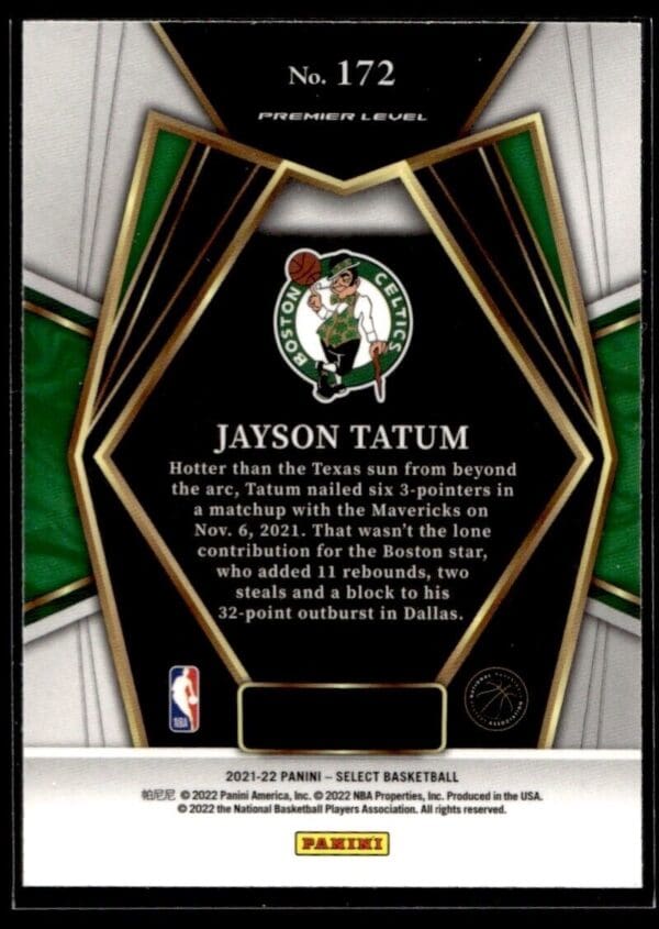 2021 Panini Select Boston Celtics #172 Jayson Tatum