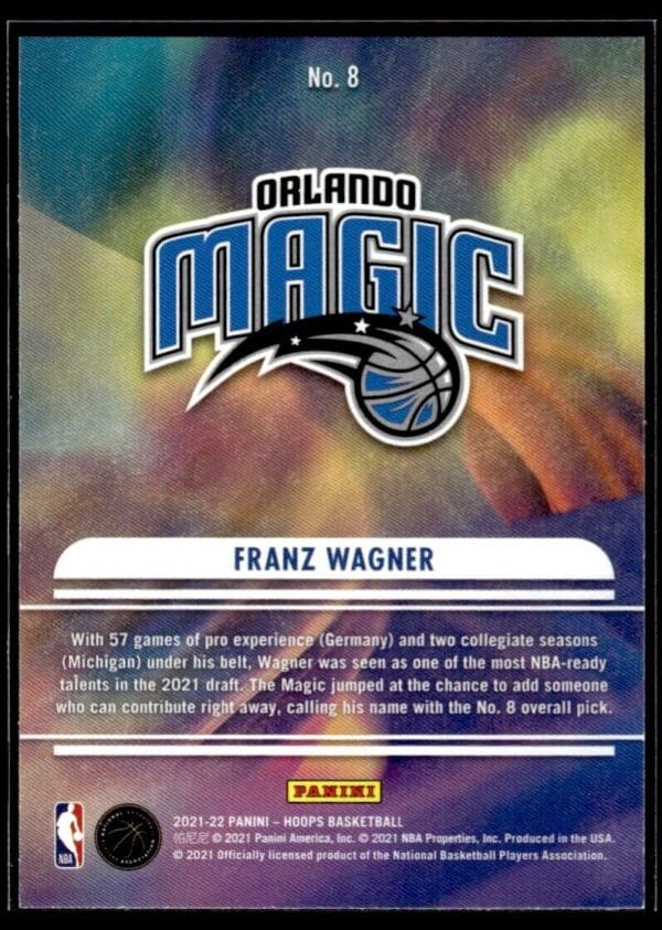 2021 Hoops We Got Next Orlando Magic #8 Franz Wagner RC Rookie