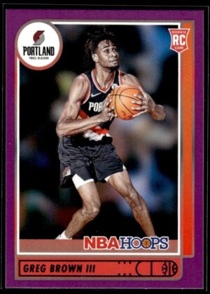 _10 2021 Hoops Portland Trail Blazers #226 Greg Brown III RC Rookie Purple
