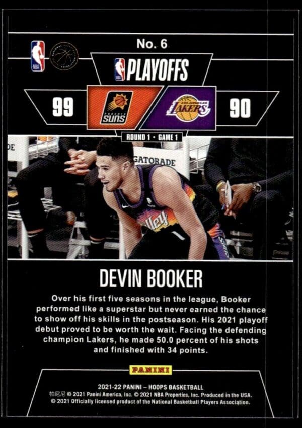 2021 Hoops Road to the Finals Phoenix Suns #6 Devin Booker 1140/2021