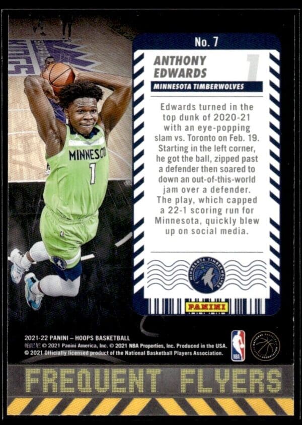 2021 Hoops Frequent Flyers Minnesota Timberwolves #7 Anthony Edwards