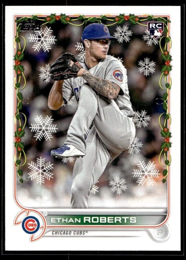 _10 2022 Topps Holiday Chicago Cubs #92 Ethan Roberts RC Rookie