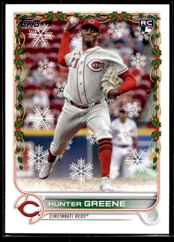_10 2022 Topps Holiday Dayton Dragons #130 Hunter Greene RC Rookie