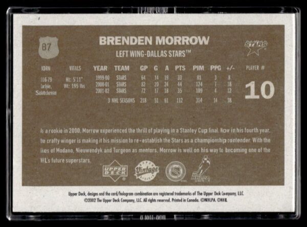 2002 Upper Deck Vintage Dallas Stars #87 Brenden Morrow