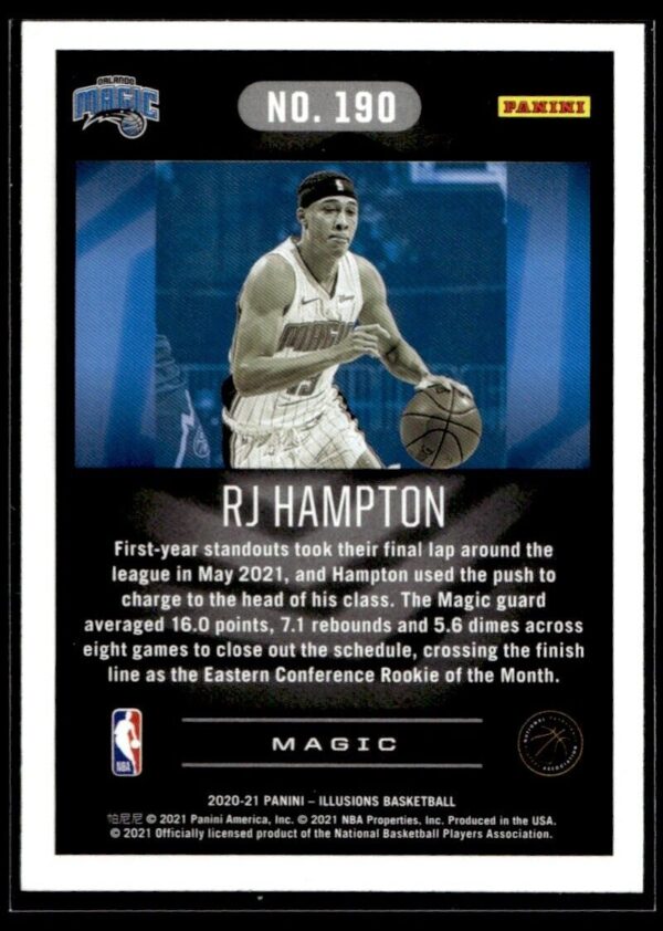 2020 Panini Illusions Orlando Magic #190 RJ Hampton RC Rookie