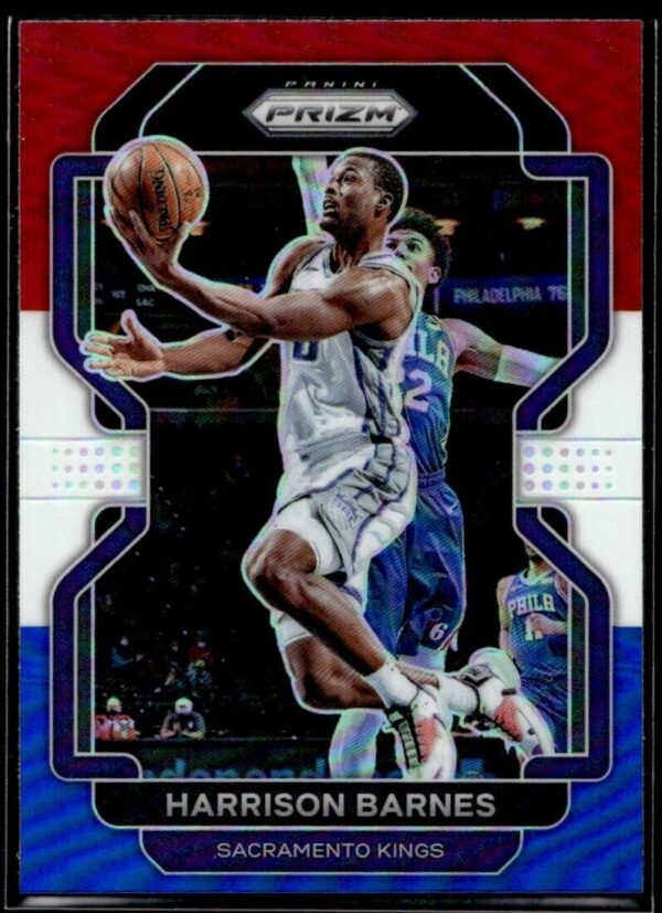 2021-22 Panini Prizm Red White and Blue Harrison Barnes Sacramento Kings #64