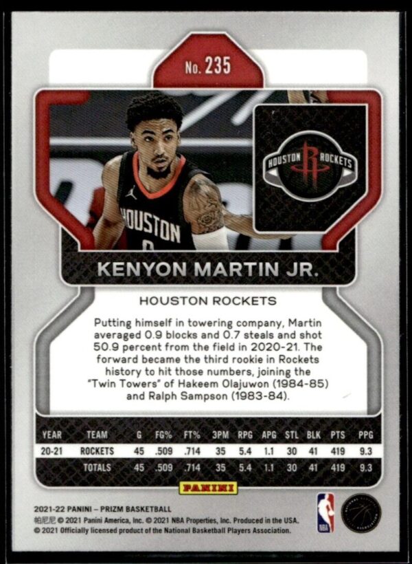 _10 2021-22 Panini Prizm Kenyon Martin Jr. Houston Rockets #235
