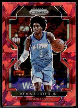 _10 2021-22 Panini Prizm Kevin Porter Jr. Houston Rockets #84 Red Cracked Ice