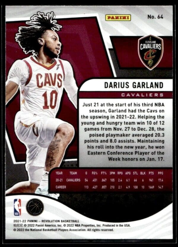 2021-22 Panini Revolution Darius Garland Cleveland Cavaliers #64