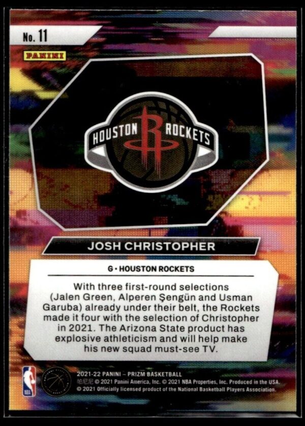 2021-22 Panini Prizm Instant Impact Josh Christopher Rookie Houston Rockets #11