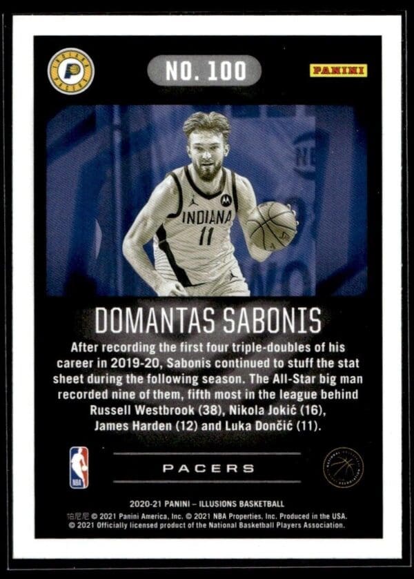 2020 Panini Illusions Indiana Pacers #100 Domantas Sabonis