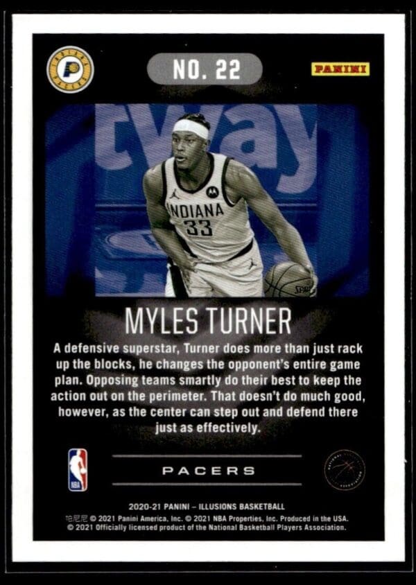 2020 Panini Illusions Indiana Pacers #22 Myles Turner