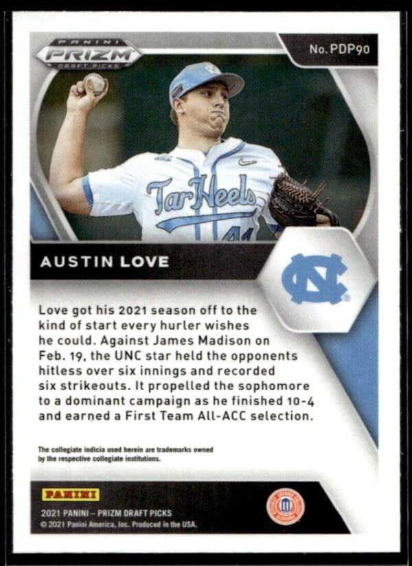 _10 2021 Panini Prizm Draft Picks Austin Love #90