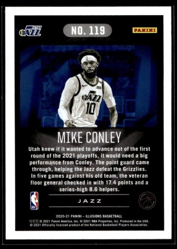 2020 Panini Illusions Utah Jazz #119 Mike Conley