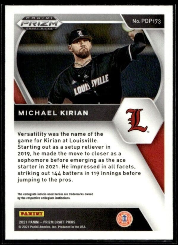 2021 Panini Prizm Draft Picks Michael Kirian #173