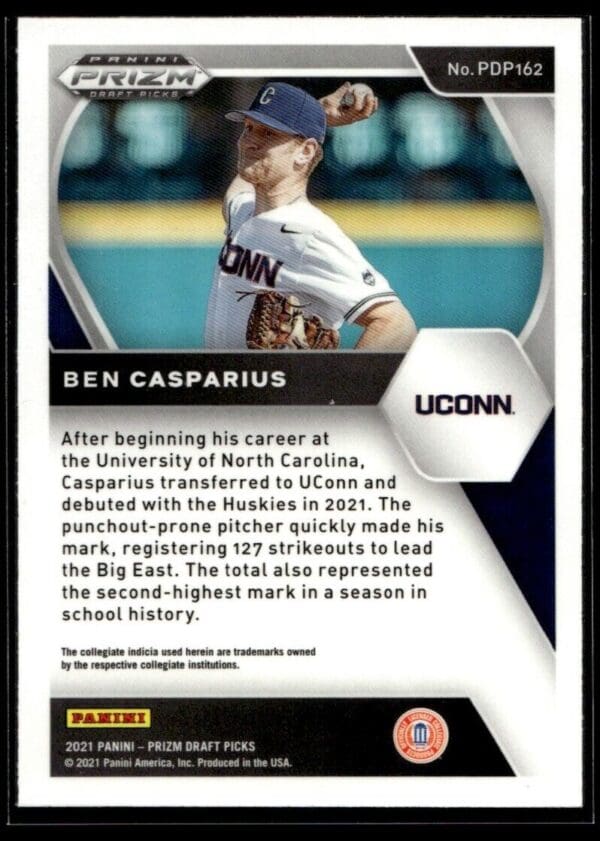 2021 Panini Prizm Draft Picks Ben Casparius  #162