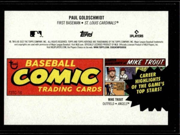 _10 2022 Topps Home Comic Paul Goldschmidt St. Louis Cardinals
