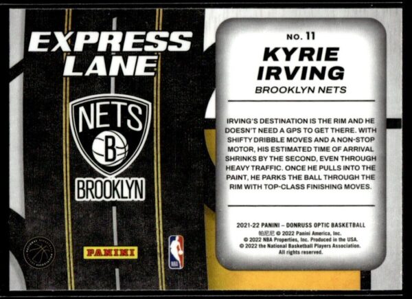 2021 Donruss Optic Brooklyn Nets #11 Kyrie Irving Express Lane