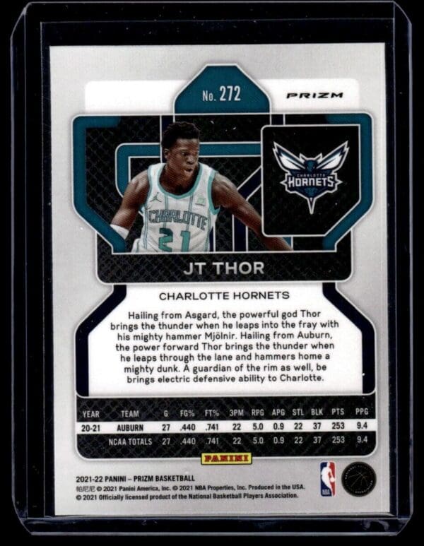 2021-22 Panini Prizm JT Thor Rookie Charlotte Hornets #272