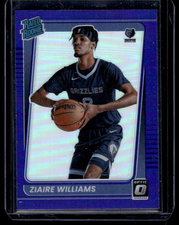 _10 2021-22 Donruss Optic Ziaire Williams Rookie Memphis Grizzlies #198 Purple Prizm