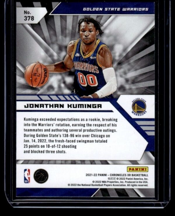 2022-23 Panini Chronicles XR Jonathan Kuminga Rookie 137/149 Golden State