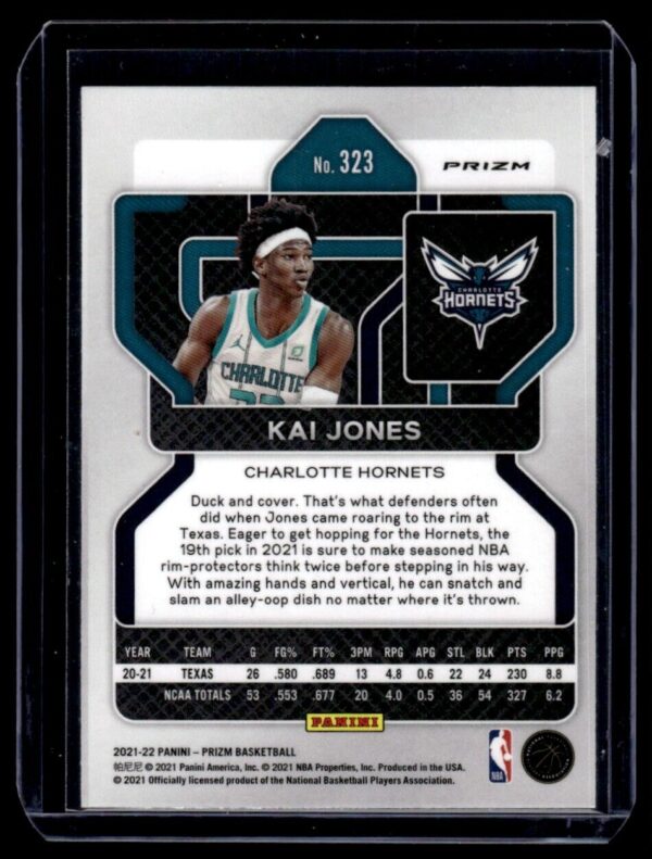 _10 2021-22 Panini Prizm Kai Jones Rookie Charlotte Hornets #323