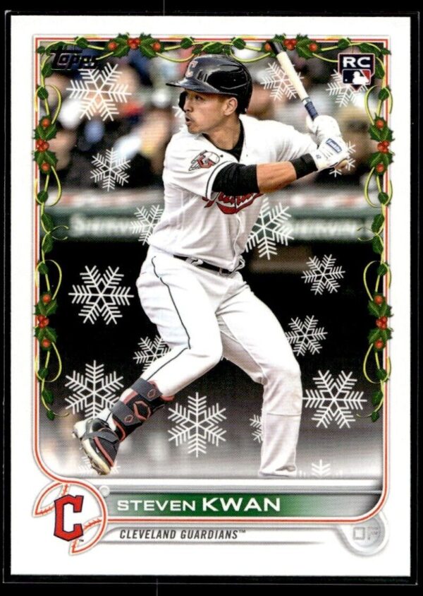 2022 Topps Holiday Cleveland Guardians #21 Steven Kwan RC Rookie