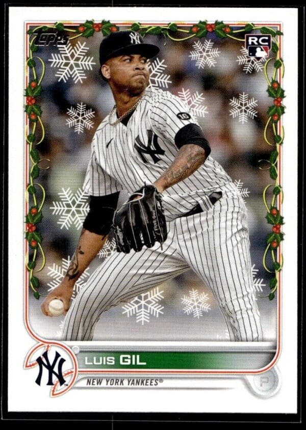 2022 Topps Holiday New York Yankees #9 Luis Gil RC Rookie