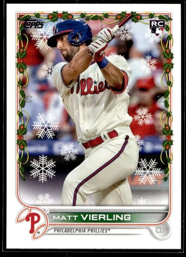 2022 Topps Holiday Philadelphia Phillies #137 Matt Vierling RC Rookie