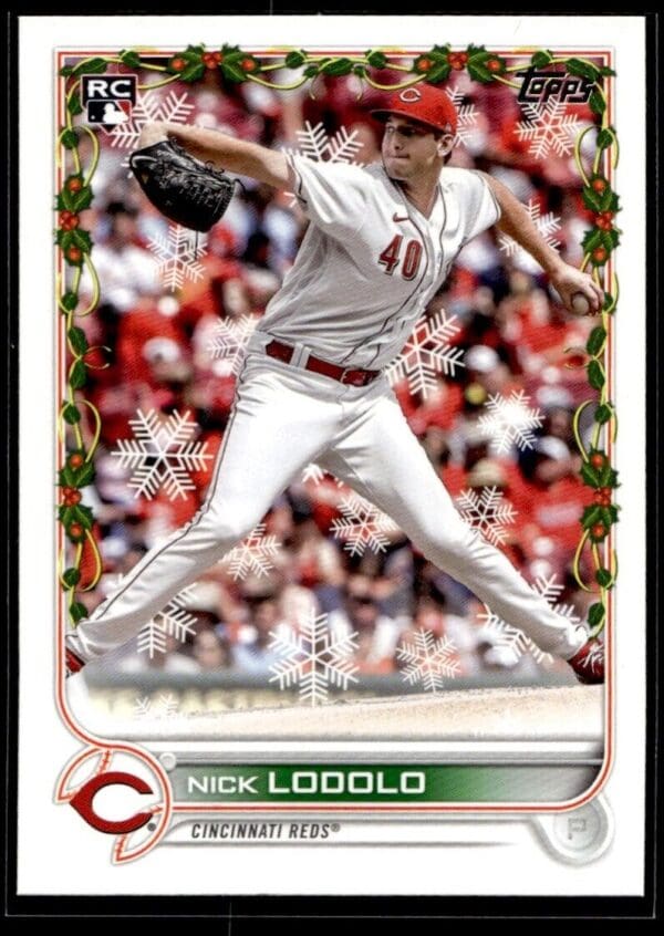 _10 2022 Topps Holiday Dayton Dragons #24 Nick Lodolo RC Rookie