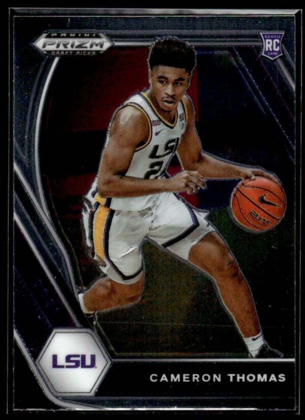 2021 Panini Prizm Draft Picks LSU Tigers #18 Cameron Thomas RC Rookie