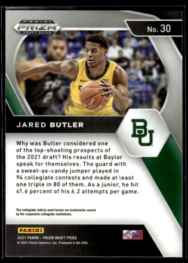 _10 2021 Panini Prizm Draft Picks Baylor Bears #30 Jared Butler RC Rookie