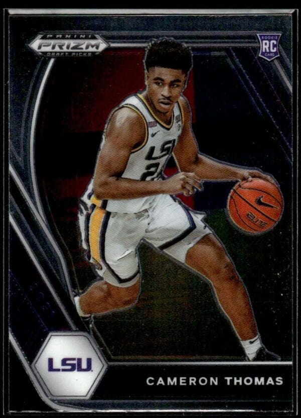 2021 Panini Prizm Draft Picks LSU Tigers #18 Cameron Thomas RC Rookie