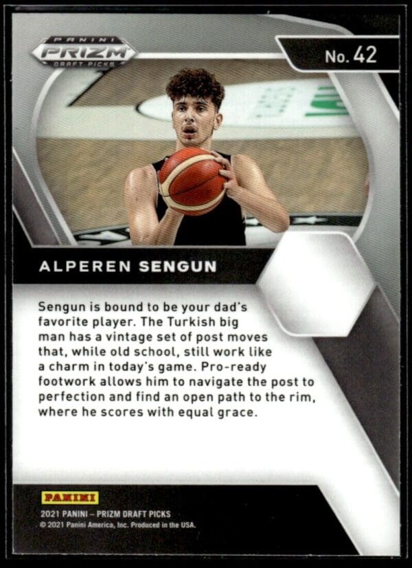 2021 Panini Prizm Draft Picks Besiktas J.K. #42 Alperen Sengun RC Rookie