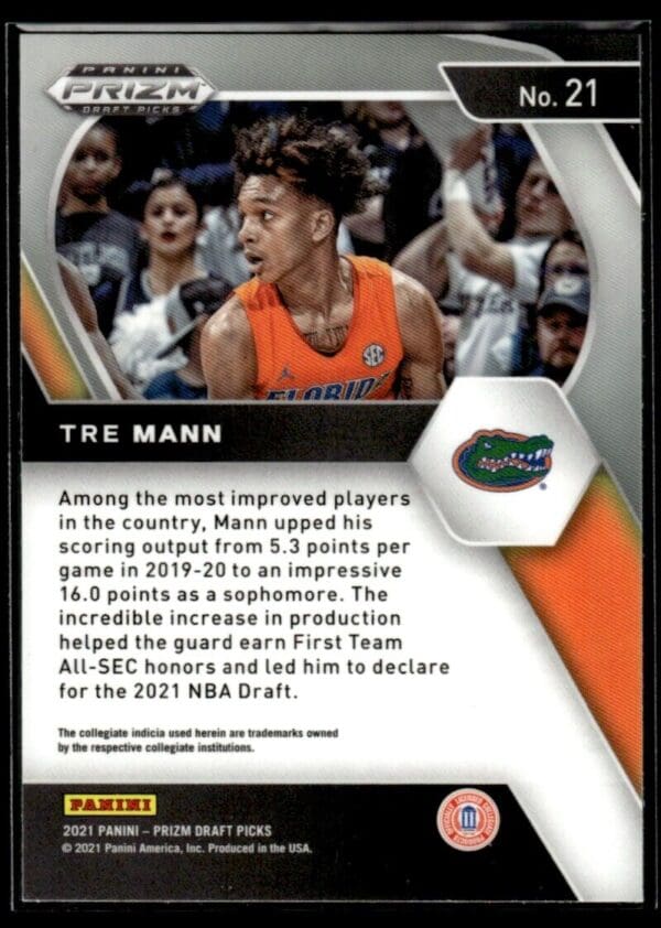 2021 Panini Prizm Draft Picks Oklahoma City Thunder #21 Tre Mann RC Rookie