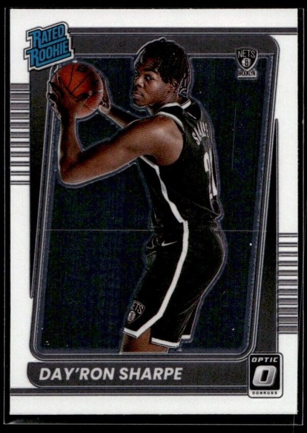 _10 2021 Donruss Optic Brooklyn Nets #165 Day'Ron Sharpe RC Rookie
