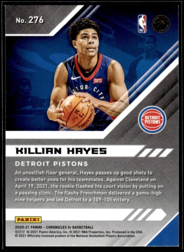 _10 2020 Panini Chronicles XR Detroit Pistons #276 Killian Hayes RC Rookie
