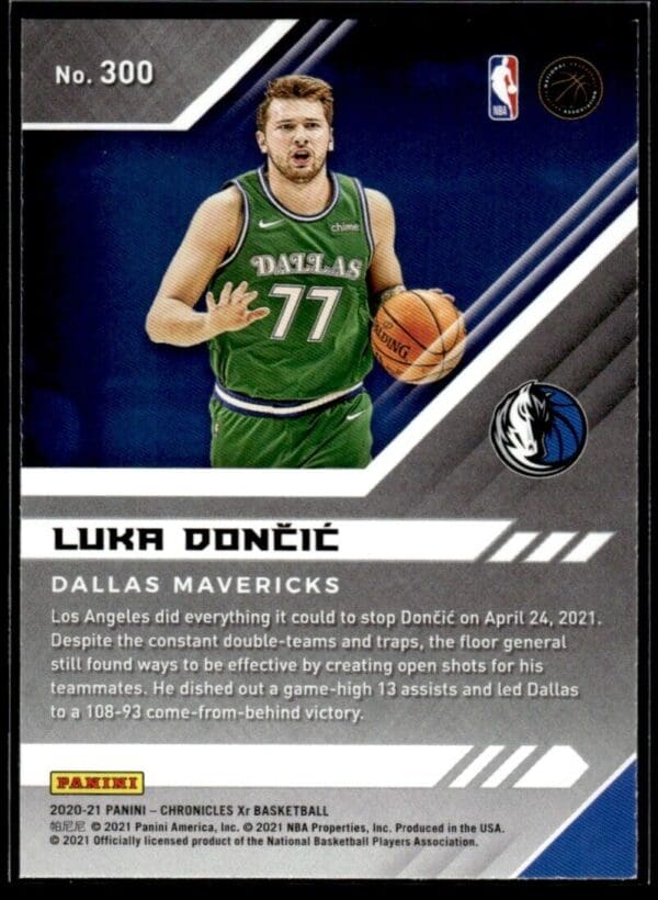 _10 2020 Panini Chronicles XR Dallas Mavericks #300 Luka Doncic Pink