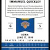 2020 Panini Chronicles New York Knicks #108 Immanuel Quickley