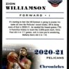 2020 Panini Chronicles New Orleans Pelicans #42 Zion Williamson