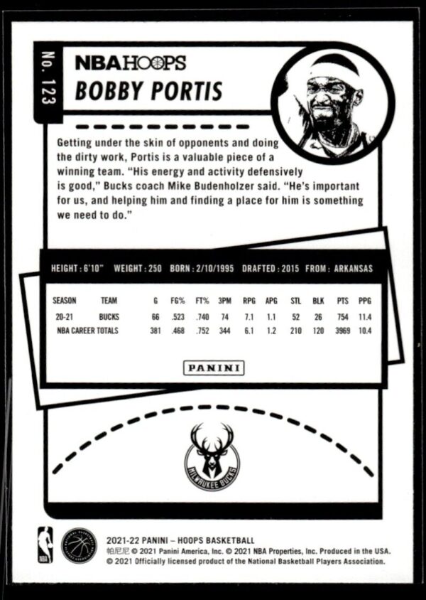 2021 NBA Hoops Winter Edition Milwaukee Bucks #123 Bobby Portis