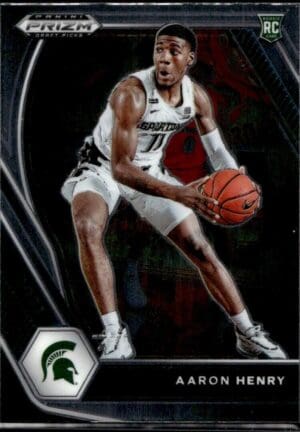 _10 2021-22 Panini Prizm Draft Picks Aaron Henry Michigan State Spartans #48