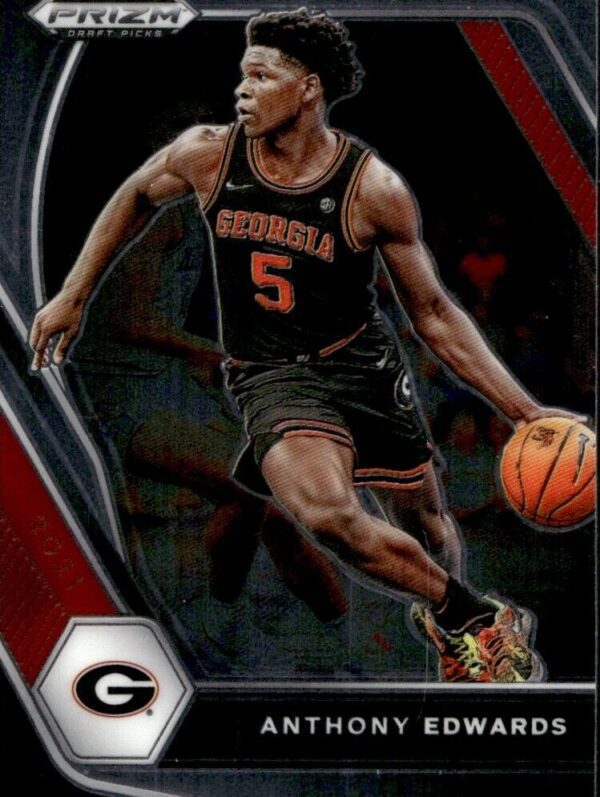 _10 2021-22 Panini Prizm Draft Picks Anthony Edwards Georgia Bulldogs #65