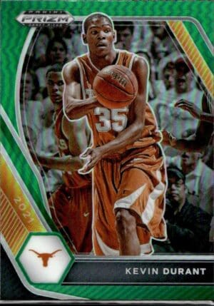 2021-22 Panini Prizm Draft Picks Kevin Durant Texas Longhorns #52 Green Prizm