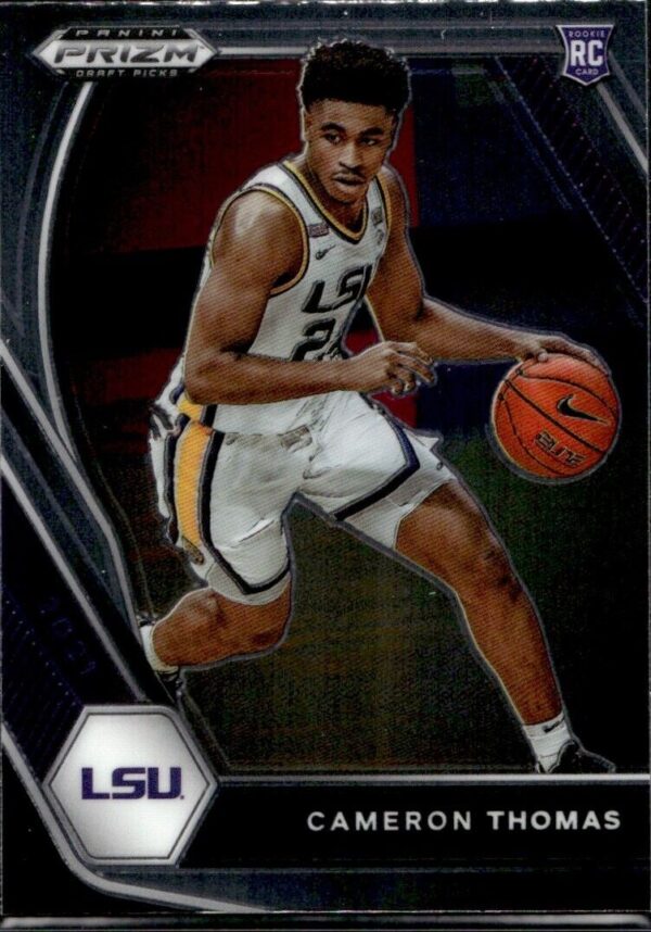 2021-22 Panini Prizm Draft Picks Cameron Thomas LSU Tigers #18